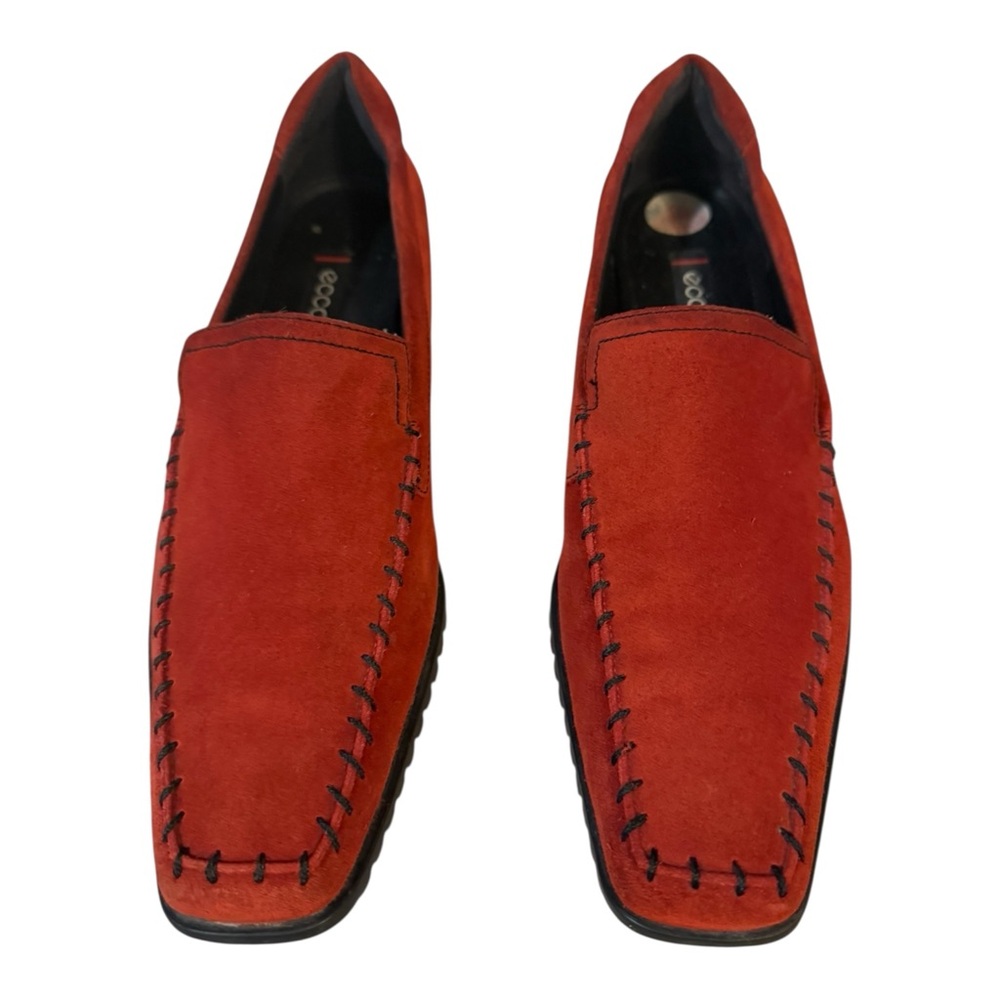 Ecco Loafers Red Suede Size 40 (US 9.5-10)